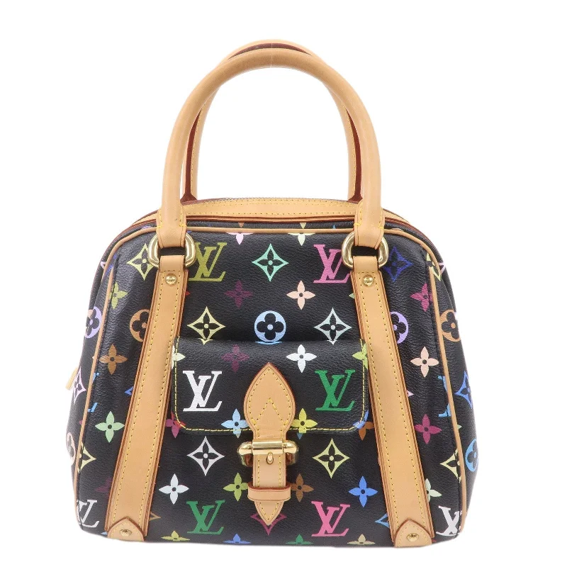 Louis Vuitton bags with a snap - button closure and a decorative charm for styleLouis Vuitton Monogram Multi Color Priscilla Hand Bag Noir M40097