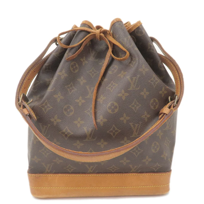 Louis Vuitton bags with a magnetic snap closure for easy accessLouis Vuitton Monogram Noe Shoulder Bag Hand Bag M42224