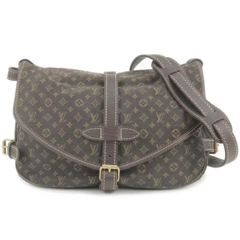 Louis Vuitton backpacks with a padded back panel for comfort during long - wearLouis Vuitton Monogram Minilin Saumur 30 Ebene Brown M95227