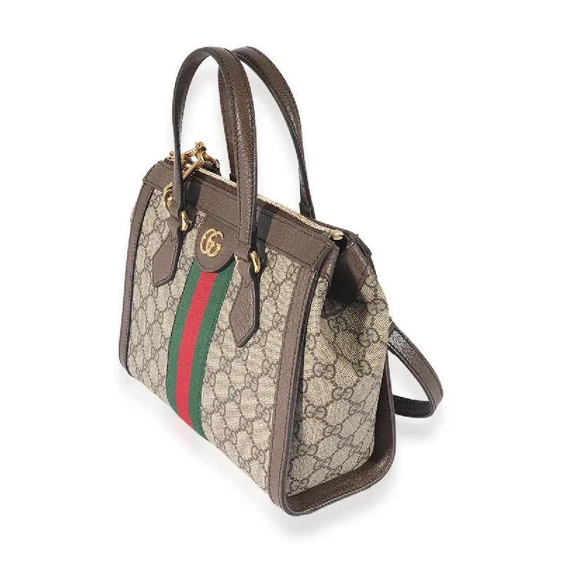 Ladies Gucci shoulder bags with a tassel decorationGUCCI GG SUPREME SMALL OPHIDIA TOTE BAG