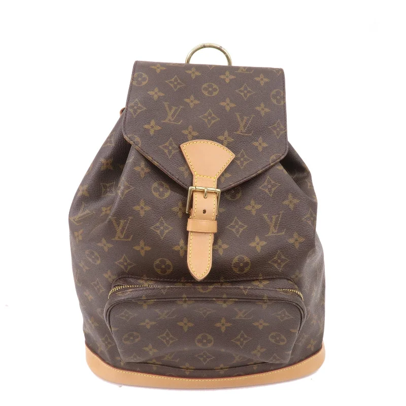 Louis Vuitton handbags with a back - zip pocket for storing valuablesLouis Vuitton Monogram Montsouris GM Back Pack Brown M51135