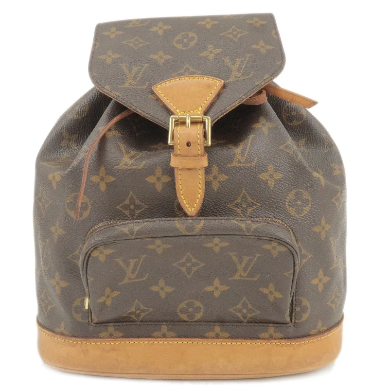 Ladies Louis Vuitton shoulder bags with a tassel decoration for charmLouis Vuitton Monogram Montsouris MM Back Pack Bag M51136