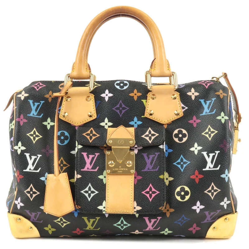 Ladies Louis Vuitton shoulder bags with a wide - width strap for comfortLouis Vuitton Monogram Multi Color Speedy 30 Hand Bag M92642