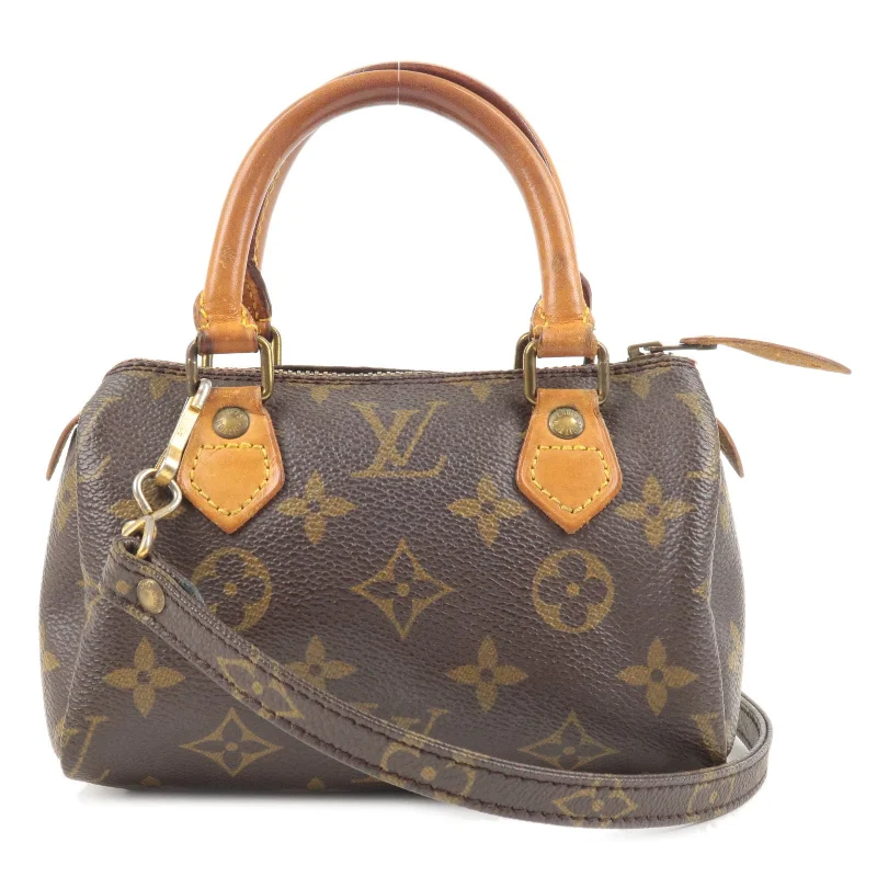 Louis Vuitton crossbody bags with a keychain holder for practicalityLouis Vuitton Monogram Mini Speedy & Strap Mini Bag M41534