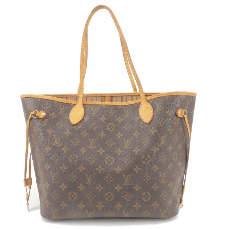 Louis Vuitton backpacks with a padded back panel for comfort during long - wearLouis Vuitton Monogram Neverfull MM Tote Bag Hand Bag M40156