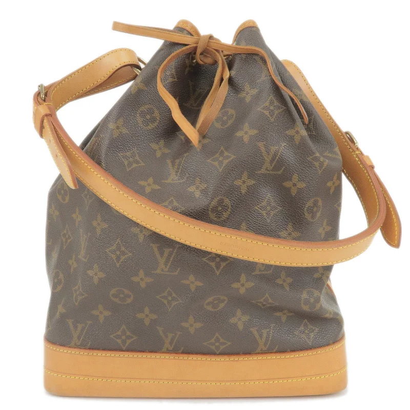 Louis Vuitton bags with a magnetic snap closure for easy accessLouis Vuitton Monogram Noe Shoulder Bag Hand Bag M42224