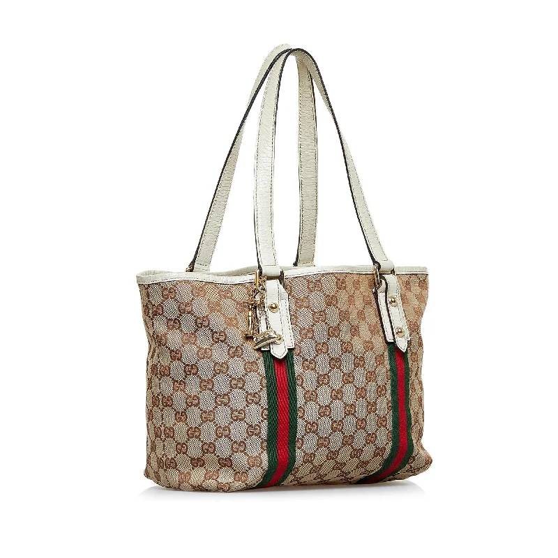 Gucci handbags for women with a back - zip pocketGucci GG Canvas Jolicoeur Tote (SHG-KVNUBE)