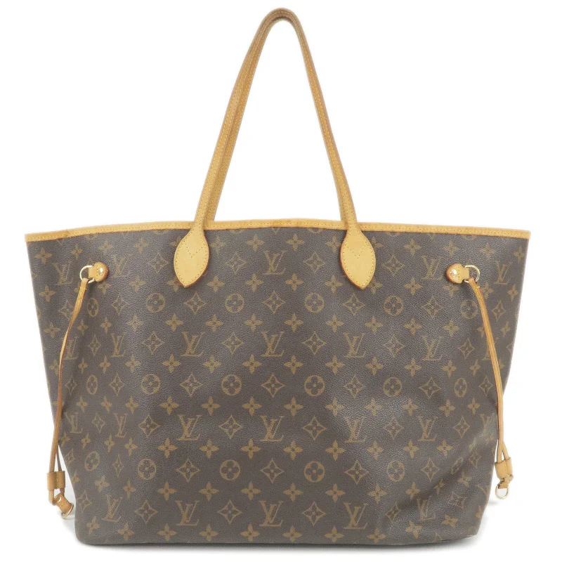 Louis Vuitton bags with a chain - link trim and a leather body for a modern edgeLouis Vuitton Monogram Neverfull GM Tote Bag Hand Bag M40157