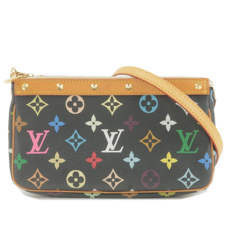 Ladies Louis Vuitton Petite Malle bags in a pastel color for a soft lookLouis Vuitton Monogram Multi Color Pochette Accessoires & Strap