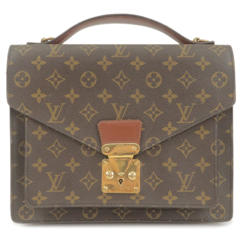 Louis Vuitton bags with a front - zip pocket for small items like keysLouis Vuitton Monogram Monceau Hand Bag Brief Case M51185