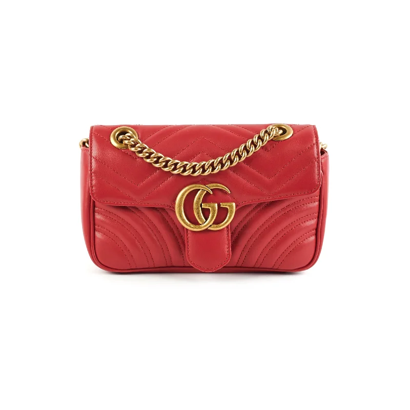 Gucci Marmont bags for women with a snakeskin - effect panelGucci Marmont Mini Red