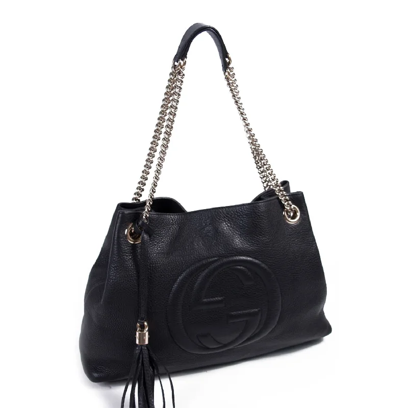 Women Gucci bags with a magnetic snap closure for easy accessGucci Leather Soho Tote bag