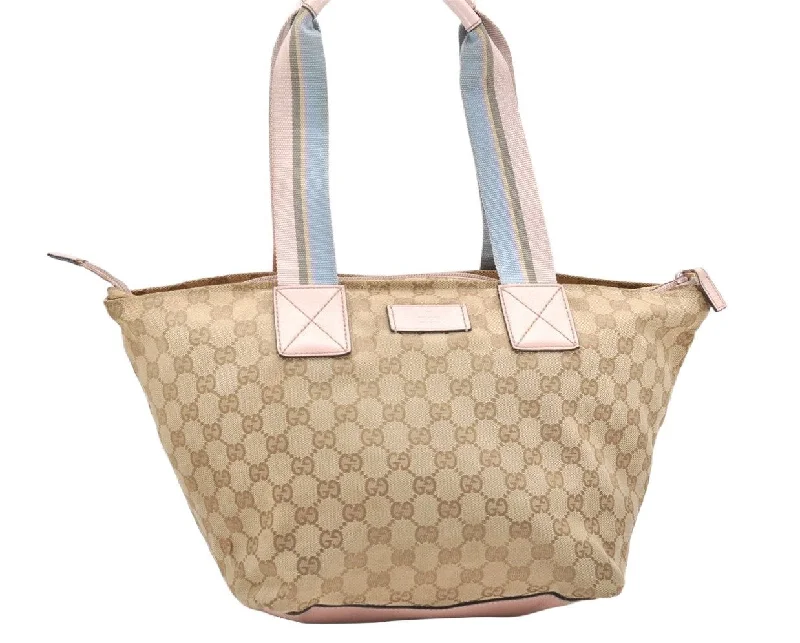 Gucci Marmont bags for women with a snakeskin - effect panelAuthentic GUCCI VIntage Shoulder Tote Bag GG Canvas Leather 131230 Beige 5082K