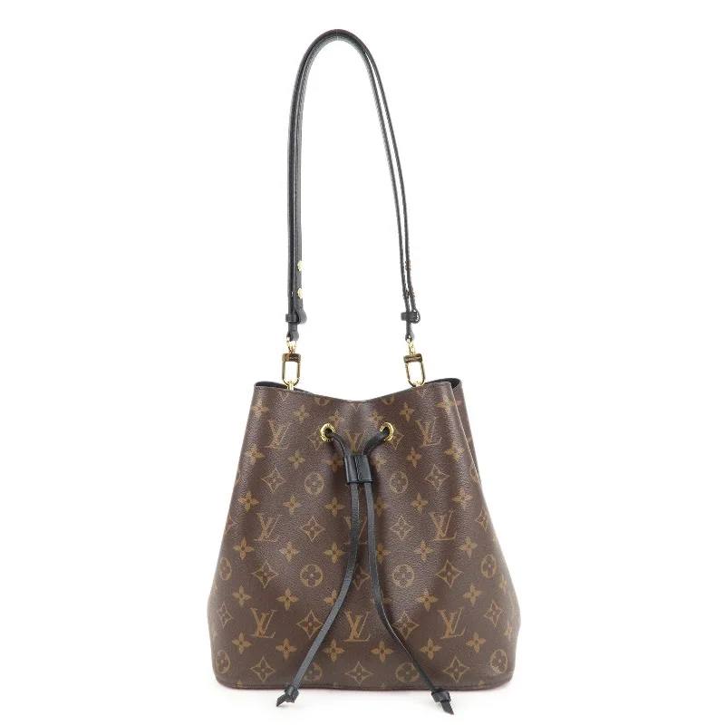 Louis Vuitton tote bags with a spacious interior and multiple pocketsLouis Vuitton Monogram Neo Noe Shoulder Bag Noir M44020