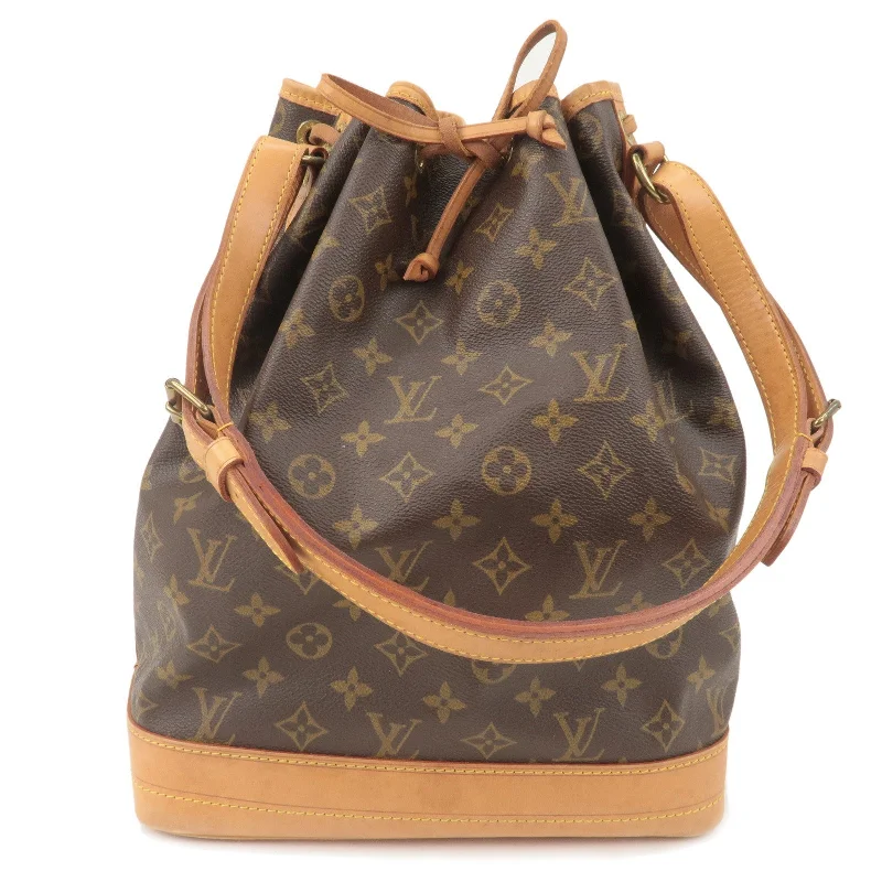 Louis Vuitton bags with a snap - button closure and a decorative charm for styleLouis Vuitton Monogram Noe Shoulder Bag Hand Bag Brown M42224