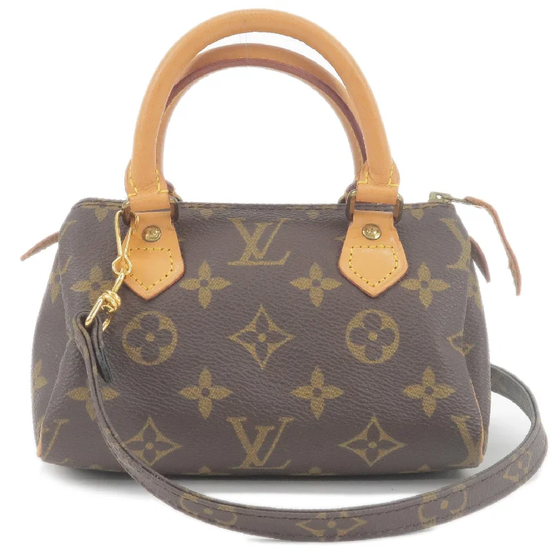 Louis Vuitton bags with a zippered interior pocket for better organizationLouis Vuitton Monogram Mini Speedy & Strap M41534