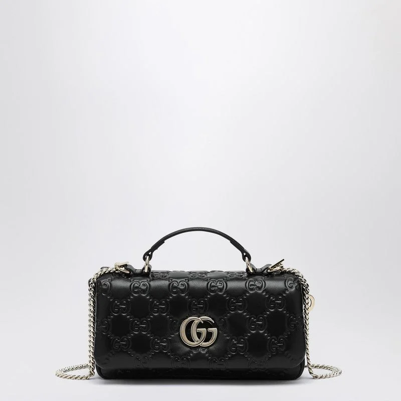 Women Gucci crossbody bags with a woven leather strapGucci Mini Gg Milano Handbag Black Women