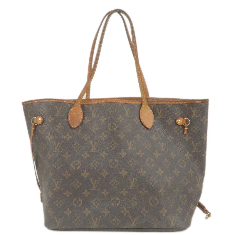 Louis Vuitton bags with a chain - link trim and a leather body for a modern edgeLouis Vuitton Monogram Neverfull MM Tote Bag M40156