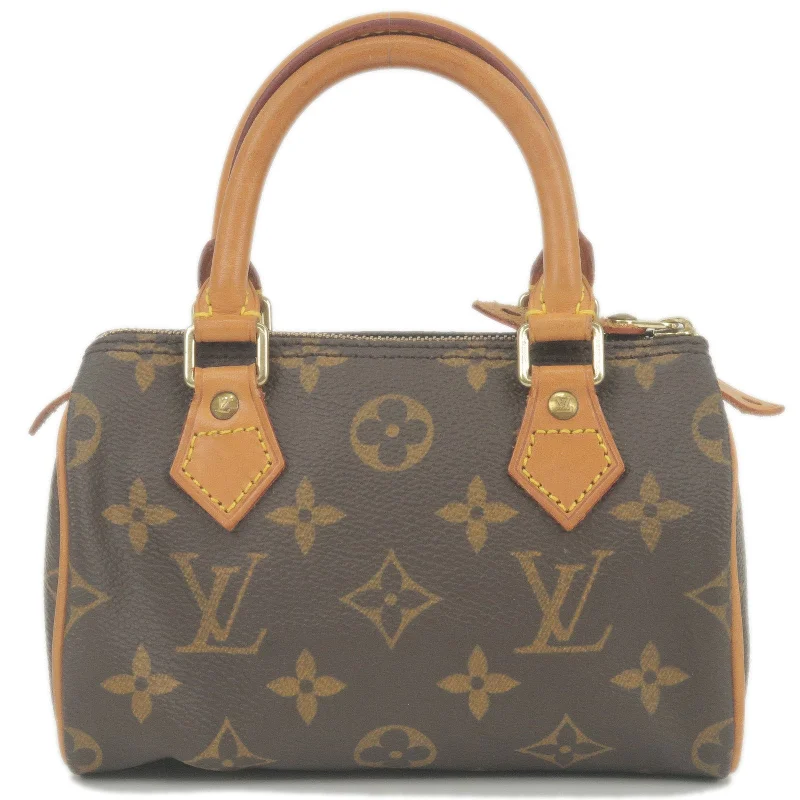 Louis Vuitton bags with a front - flap pocket for quick - access itemsLouis Vuitton Monogram Mini Speedy Hand Bag Brown M41534