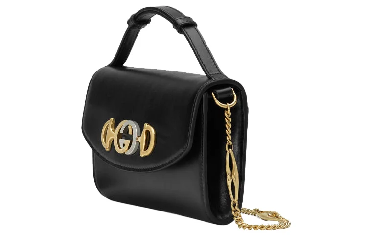 Ladies Gucci shoulder bags with a magnetic - closure flap(WMNS) GUCCI Zumi Leather Shoulder Bag Black 564718-05J0X-1000