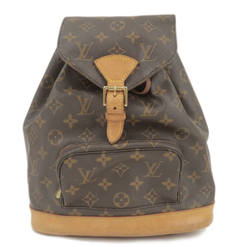 Louis Vuitton backpacks with a padded back panel for comfort during long - wearLouis Vuitton Monogram Montsouris MM Back Pack Bag M51136