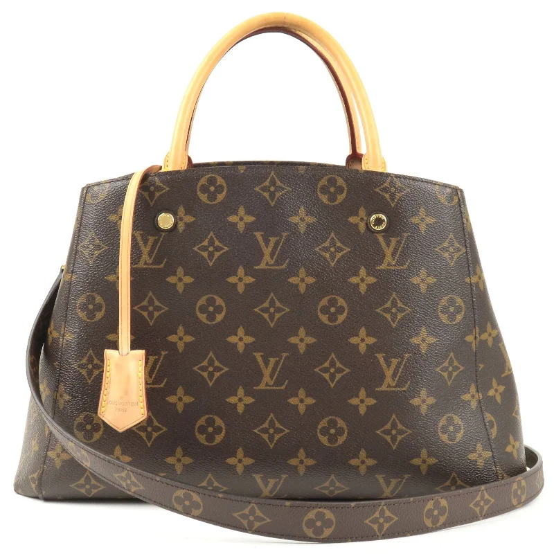 Louis Vuitton bags with a detachable mobile phone holder for convenienceLouis Vuitton Monogram Montaigne MM 2Way Hand Bag M41056