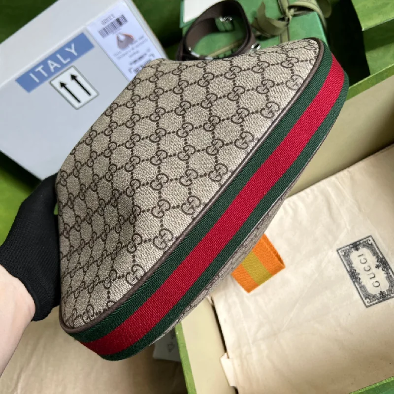 Women Gucci Sylvie bags featuring the signature web stripeGucci Attache Large Shoulder Bag