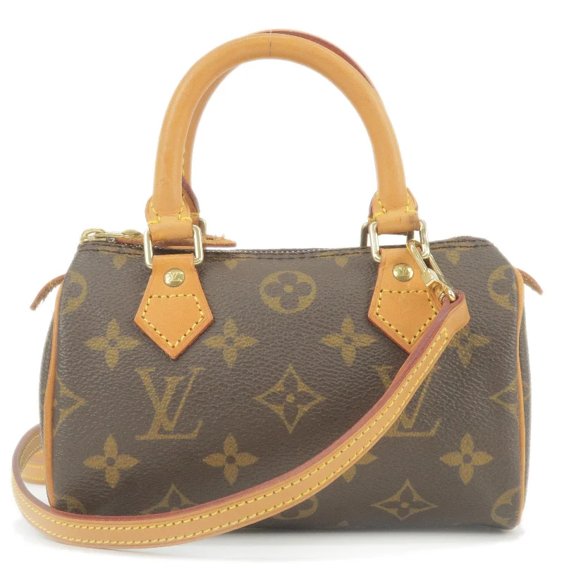 Ladies Louis Vuitton shoulder bags with a tassel decoration for charmLouis Vuitton Monogram Mini Speedy & Strap M41534 J00145