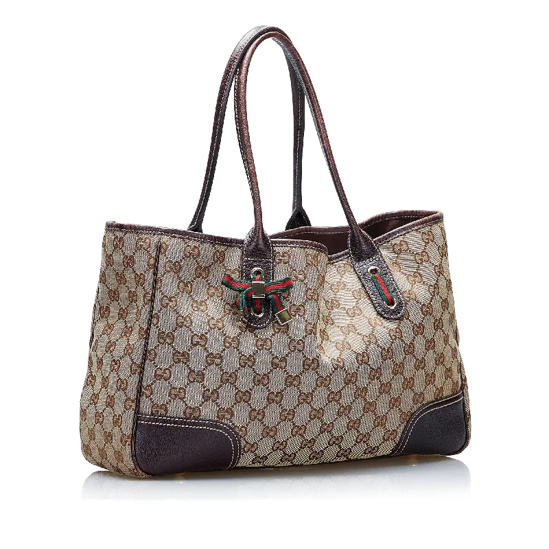 Gucci backpacks for women with a hidden back pocketGucci GG Canvas Princy Tote Bag (SHG-NumBEo)