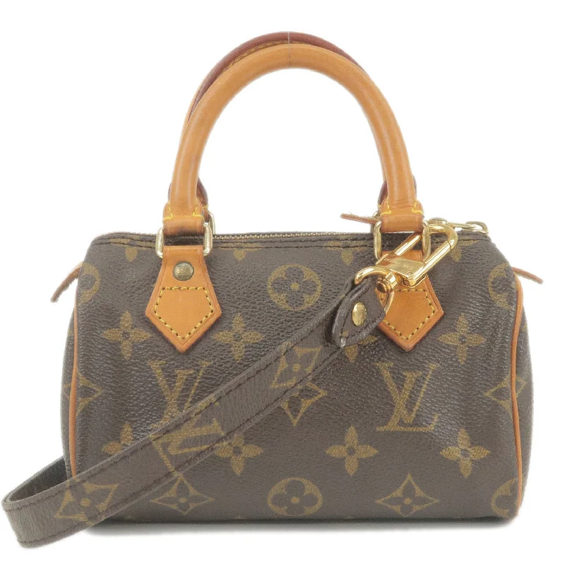 Louis Vuitton handbags with a beaded trim for a touch of glamourLouis Vuitton Monogram Mini Speedy & Strap M41534 J00145