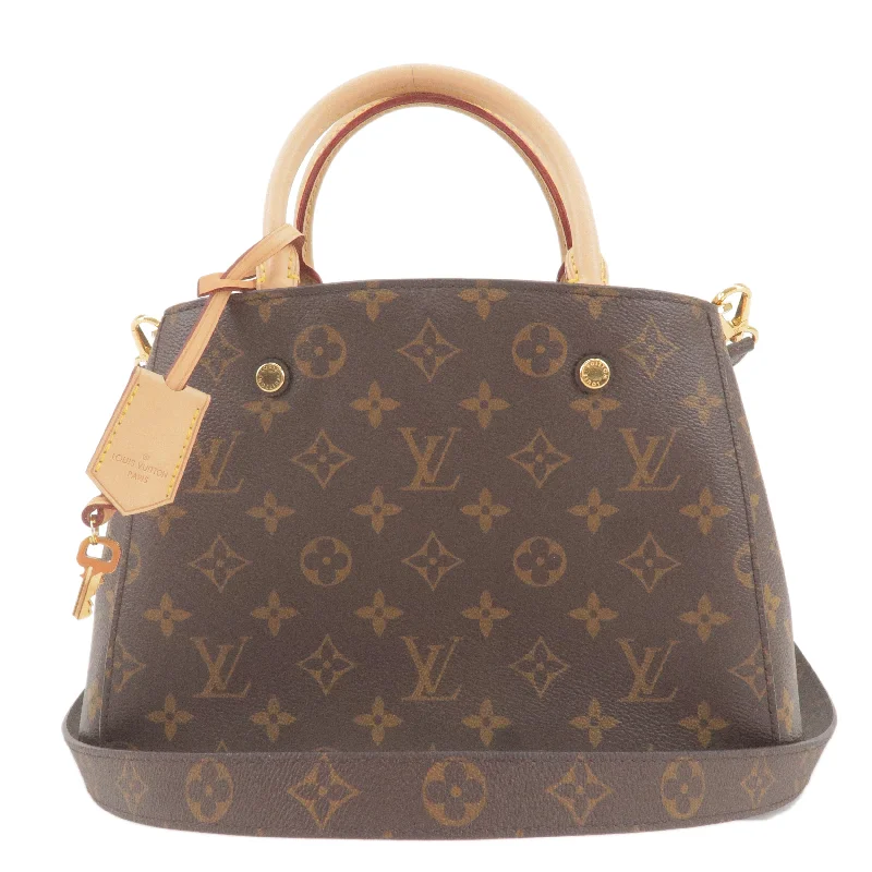 Louis Vuitton tote bags with a water - resistant coating for outdoor useLouis Vuitton Monogram Montaigne BB 2Way Bag Hand Bag M41055