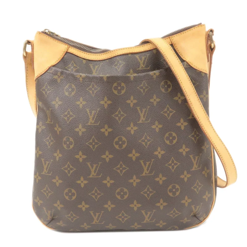 Louis Vuitton bags with a detachable mirror inside for on - the - go touch - upsLouis Vuitton Monogram Odeon MM Shoulder Bag Brown M56389