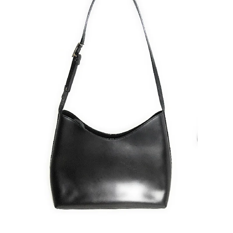 Gucci backpacks for women with a sleek silhouetteGucci Vintage Black Leather Shoulder Bag