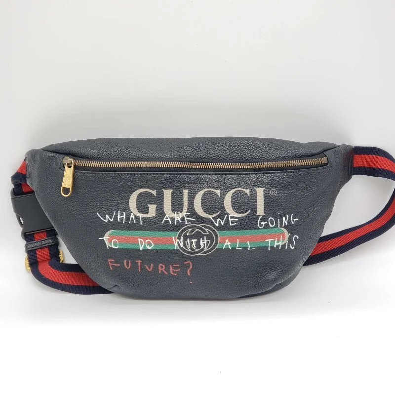 Gucci backpacks for women with a sleek silhouetteGucci Black Leather Belt Bag