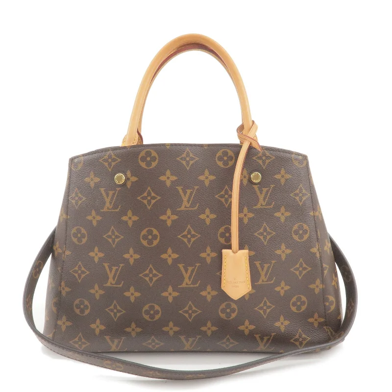 Louis Vuitton tote bags with a double - handle and shoulder - strap optionLouis Vuitton Monogram Montaigne MM 2Way Hand Bag M41056