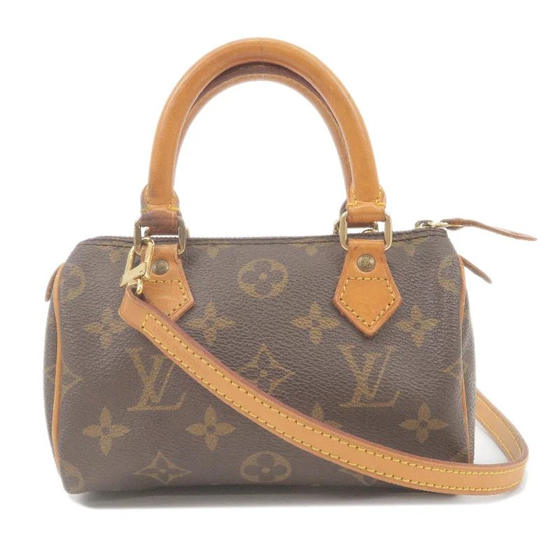 Ladies Louis Vuitton shoulder bags with a single - handle silhouetteLouis Vuitton Monogram Mini Speedy & Strap M41534 J00145