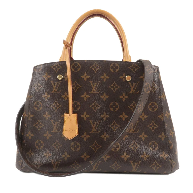 Louis Vuitton handbags with a beaded trim for a touch of glamourLouis Vuitton Monogram Montaigne MM 2Way Hand Bag M41056