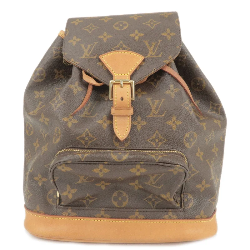 Ladies Louis Vuitton shoulder bags with a wide - width strap for comfortLouis Vuitton Monogram Montsouris MM Back Pack Bag M51136