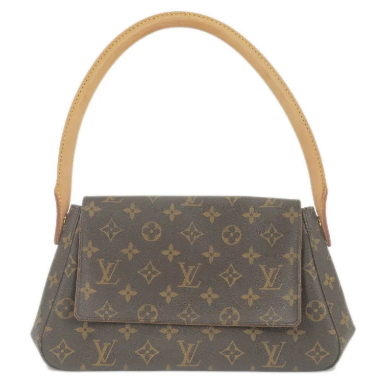 Louis Vuitton bags with a chain - link trim and a leather body for a modern edgeLouis Vuitton Monogram Mini Looping Shoulder Bag M51147