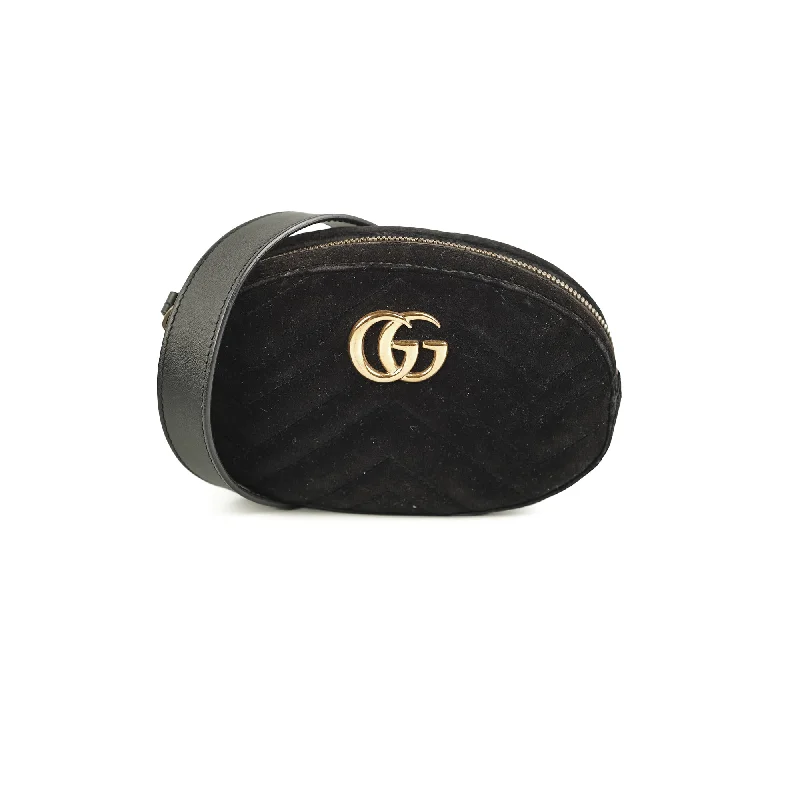 Gucci tote bags for women with a spacious interiorGucci Marmont Black Velvet Belt Bag