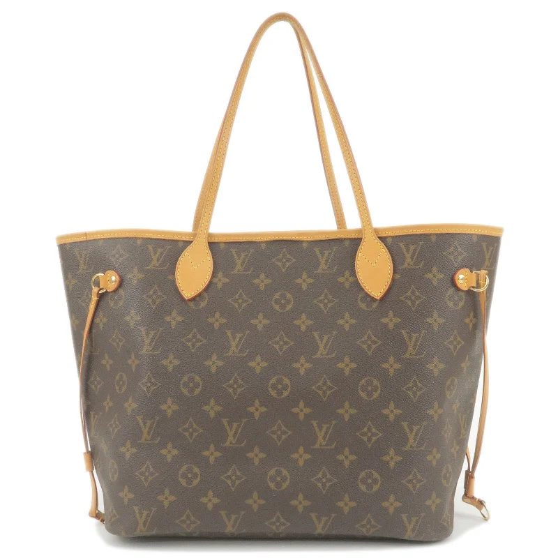 Louis Vuitton bags with a front - zip pocket for small items like keysLouis Vuitton Monogram Neverfull MM Tote Bag Hand Bag M40156