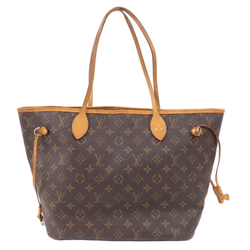 Louis Vuitton bags with a detachable mobile phone holder for convenienceLouis Vuitton Monogram Neverfull MM Tote Bag Brown M40156