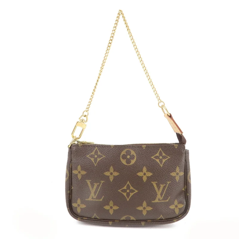 Louis Vuitton backpacks with a padded back panel for comfort during long - wearLouis Vuitton Monogram Mini Pochette Accessoires Pouch Brown M58009