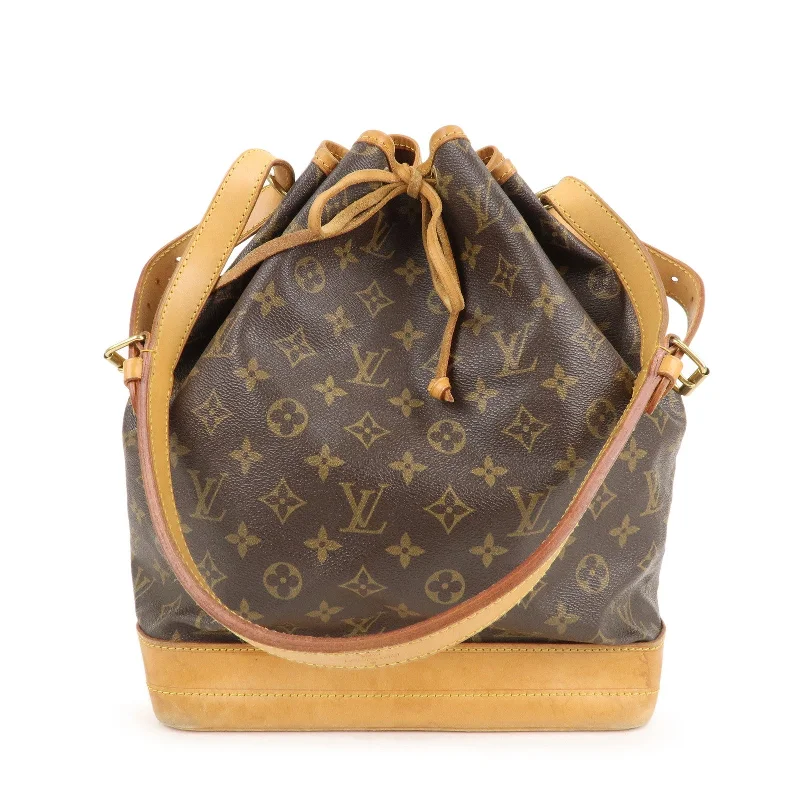 Louis Vuitton backpacks with a padded laptop compartment for travelLouis Vuitton Monogram Noe Shoulder Bag Hand Bag Brown M42224