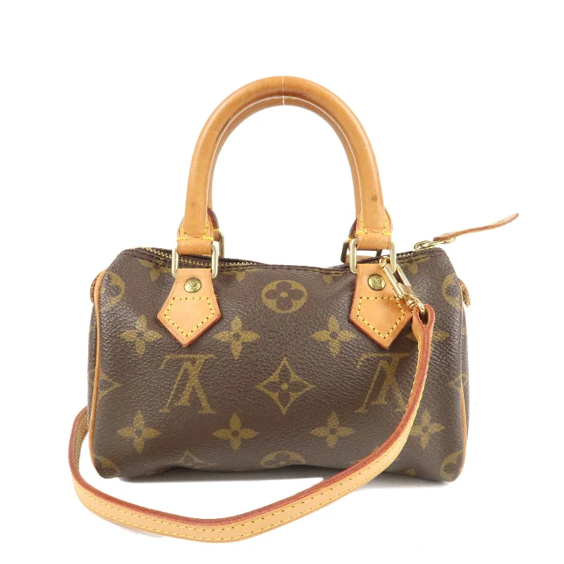 Louis Vuitton Alma bags with a monogram - embossed leather surfaceLouis Vuitton Monogram Mini Speedy Boston Bag&Strap M41534 J00145