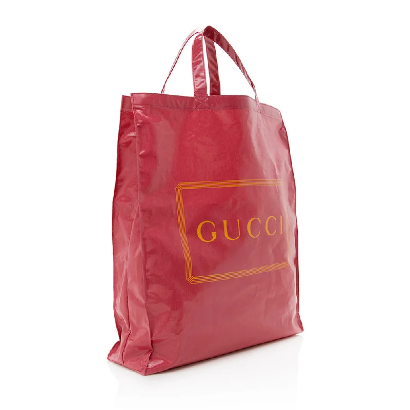 Gucci tote bags for women with a water - resistant coatingGucci Coated Canvas Logo Tote (16202)