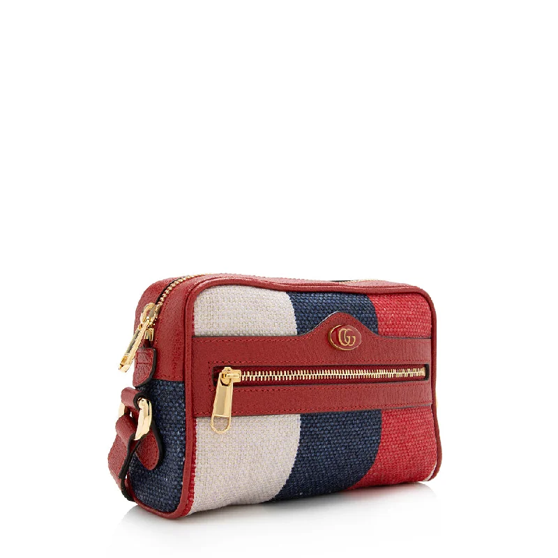 Women Gucci Sylvie bags with a monogram - embossed leatherGucci Canvas Ophidia Mini Crossbody Bag (SHF-15294)