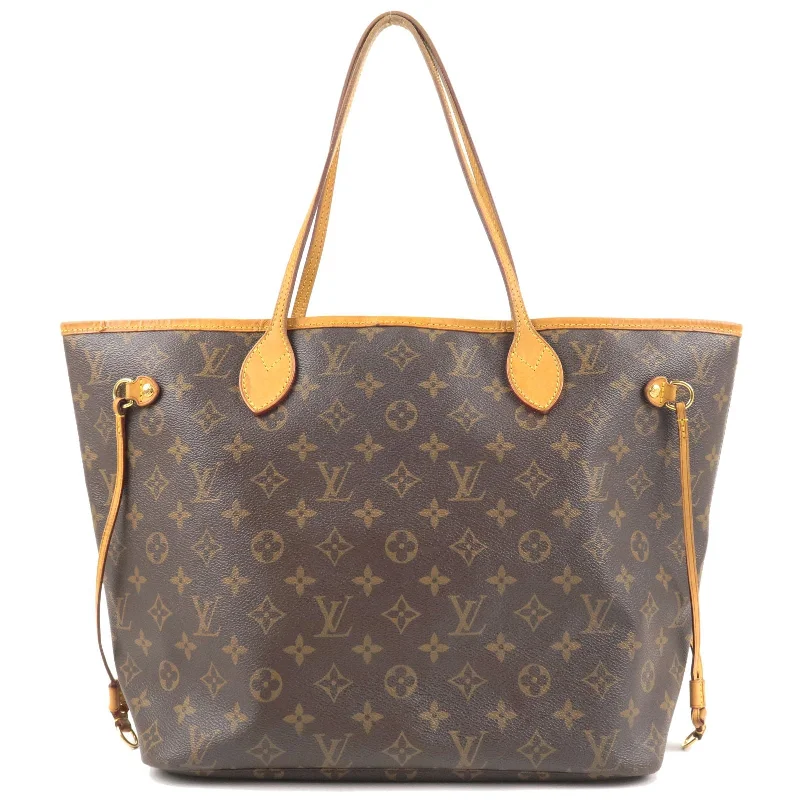 Louis Vuitton bags with a magnetic snap closure for easy accessLouis Vuitton Monogram Neverfull MM Tote Bag M40156