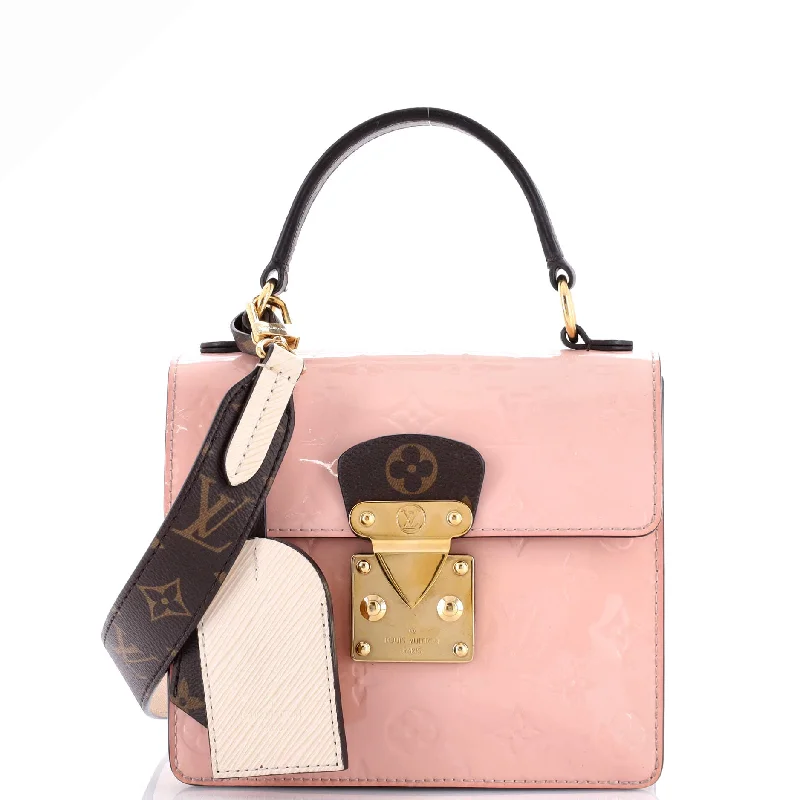 Louis Vuitton bags with a front - zip pocket for small items like keysSpring Street NM Handbag Monogram Vernis with Monogram Canvas and Epi Leather