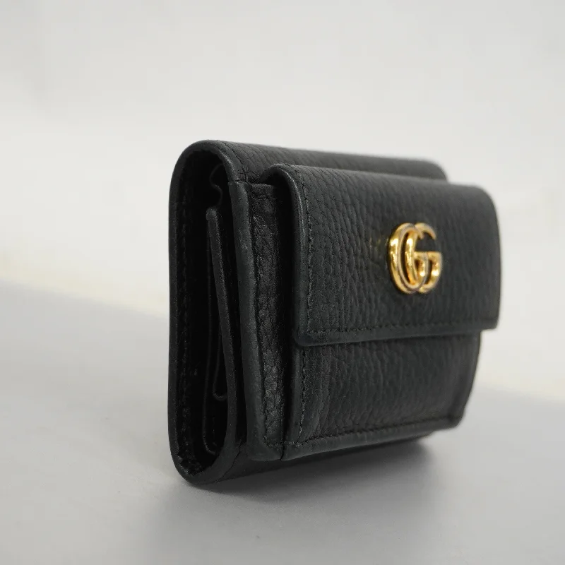 Gucci Marmont bags for women with gold - toned hardwareGUCCIAuth  GG Marmont Gold Hardware 523277 Women's Leather Wallet [tri-fold]